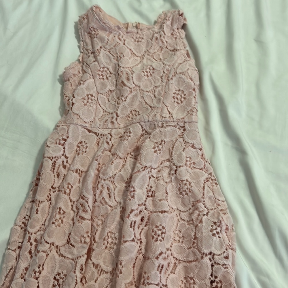 Pink dress.